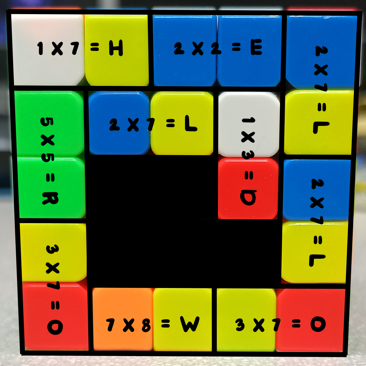 5x5 depicting hello world encryption